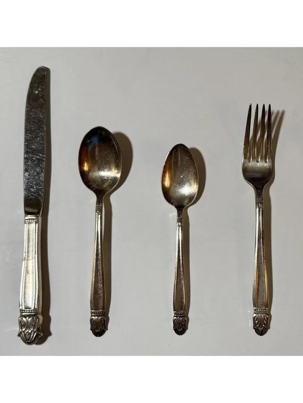 Holmes & Edwards Danish Princess Silverplate Flatware Set 4 Pieces 1938 IS